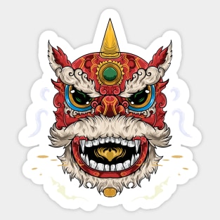 Chinese Barongsai Lion Dance Sticker